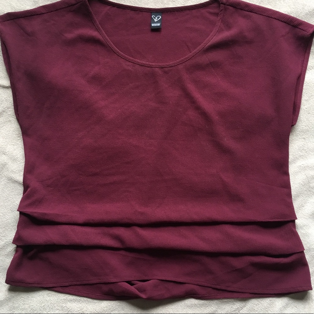 Windsor burgundy short sleeve top